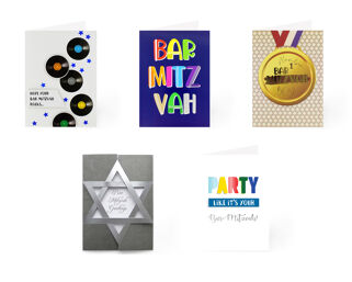 Pack of 5 Mixed Bar Mitzvah Cards